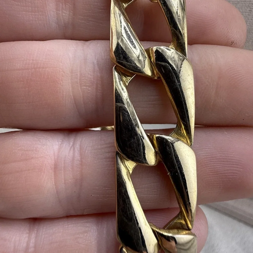 Vintage Estate Chain Gold Tone Chunky Link Snap Closure 19in